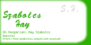 szabolcs hay business card